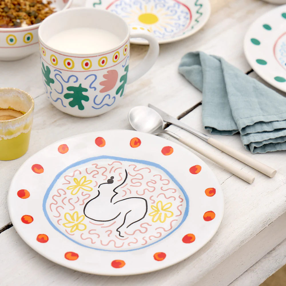 Summer Bliss Salad & Dessert Plate – White
