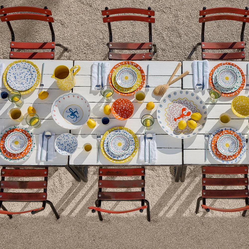 Costa Nova Rafaela Salad/ Dessert Plate - Chamomile/Cornflower Blue/Sage Green/Tangerine