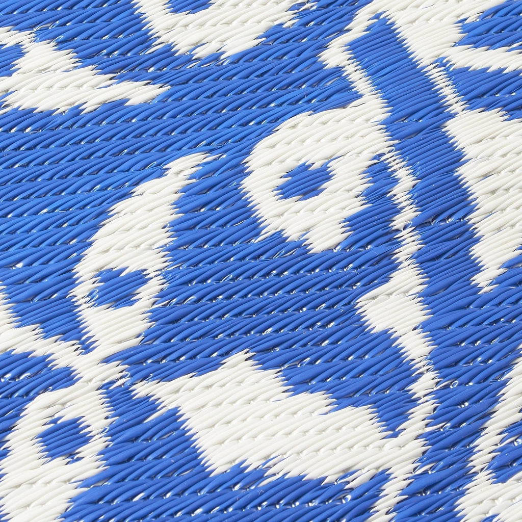 Dark Blue Farmhouse Reversible Outdoor Patio Rug