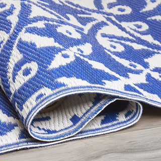 Dark Blue Farmhouse Reversible Outdoor Patio Rug