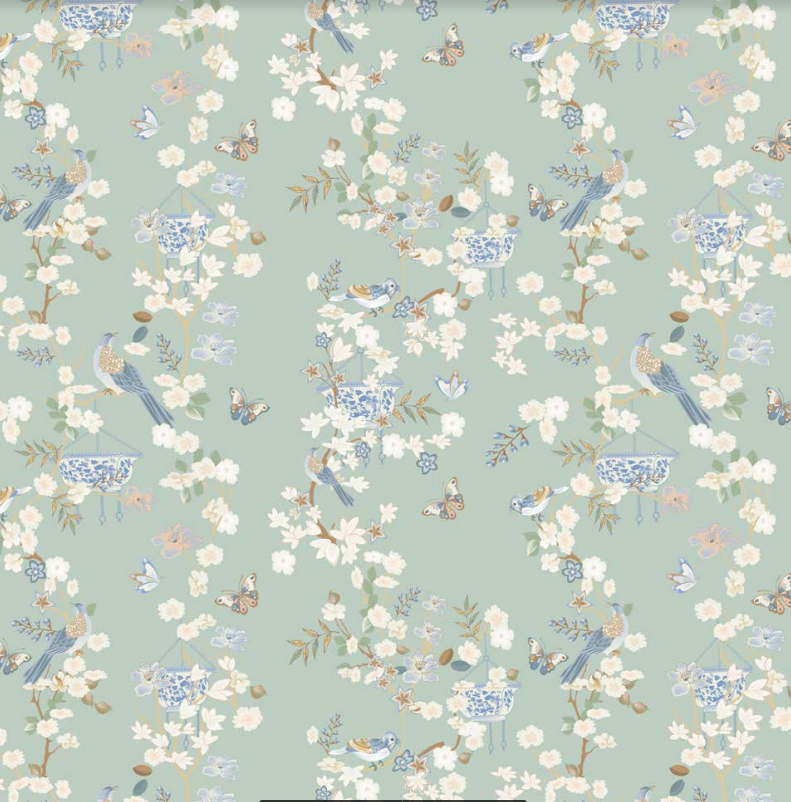 Pale Green Chinoiserie Gift Wrap | Elegant Decorative Wrapping Paper