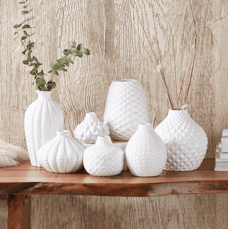 Whitney Artisan White Ceramic Vases – Sculptural Collection