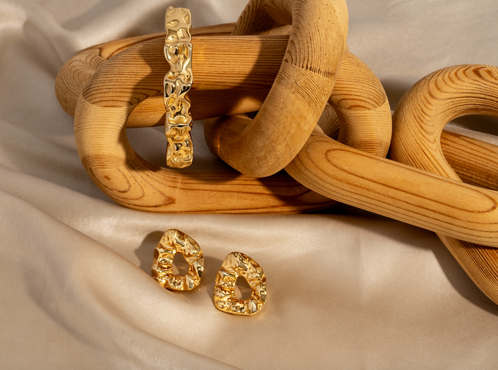Nathalia Sculpted Hammered Earrings