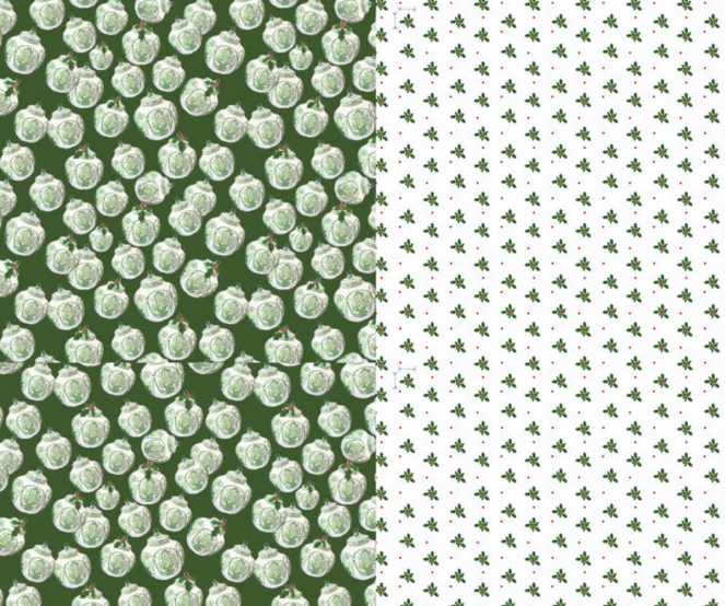 Reversible Moss Green Ginger Jar Swiss Dot Gift Wrap | Elegant Double-Sided Wrap