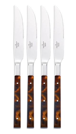 Hampton Forge Tortoise Steak Knives, Set of 4, stainless steel