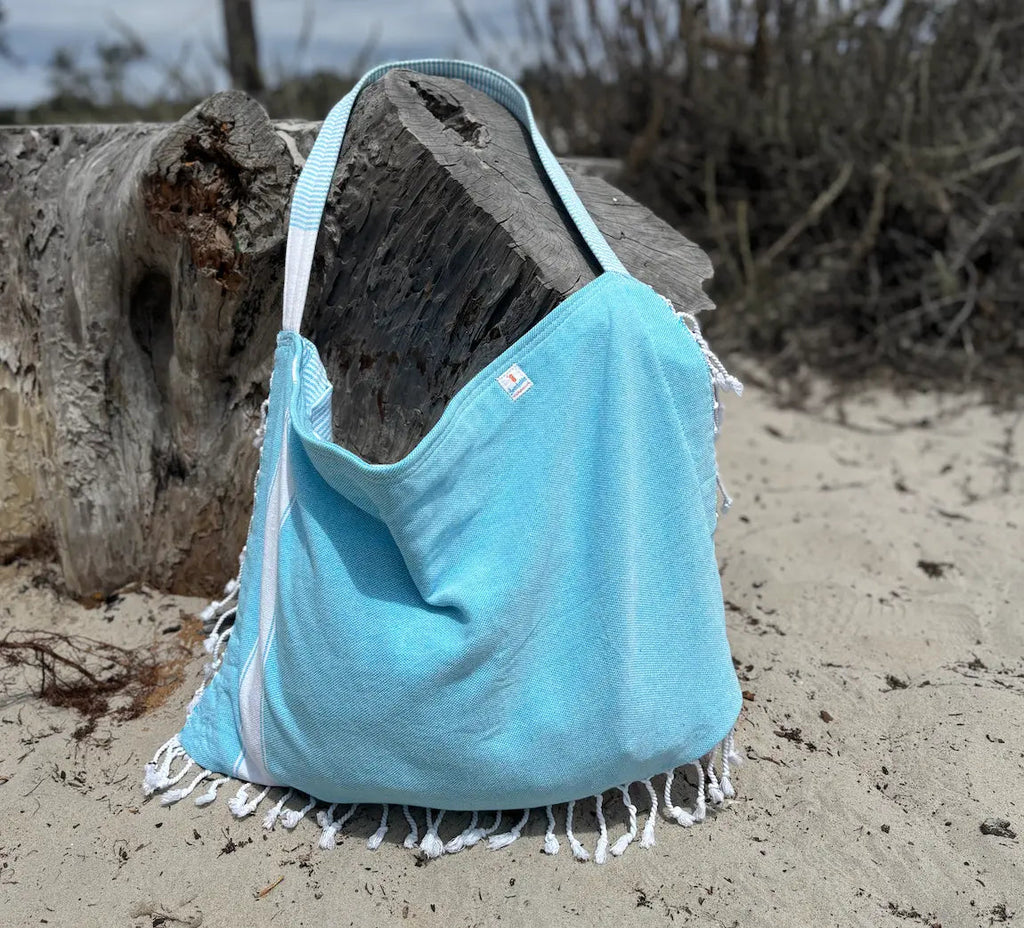 3-in-1 Cotton Beach Bag, Towel & Chair Cover – Solid Collection