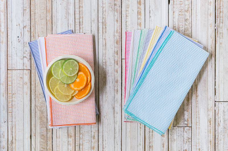 Elegant Seersucker Napkins Set – 4-Piece Cotton Blend Table Linen