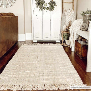 Senneterre Bleached Jute Rug – Natural Handwoven Eco-Friendly Carpet