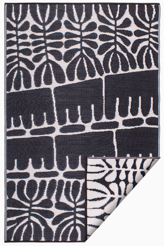 Serowe Black & White Reversible Outdoor Patio Rug