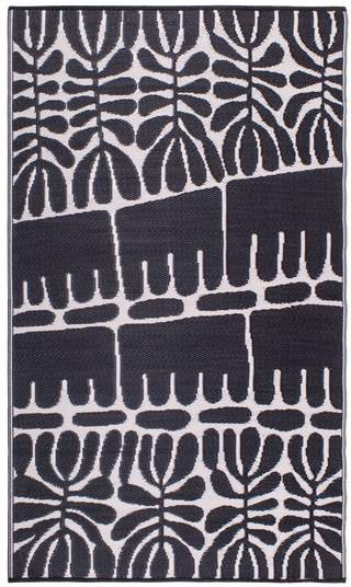 Serowe Black & White Reversible Outdoor Patio Rug