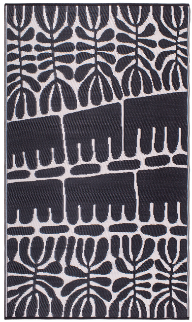 Serowe Black & White Reversible Outdoor Patio Rug