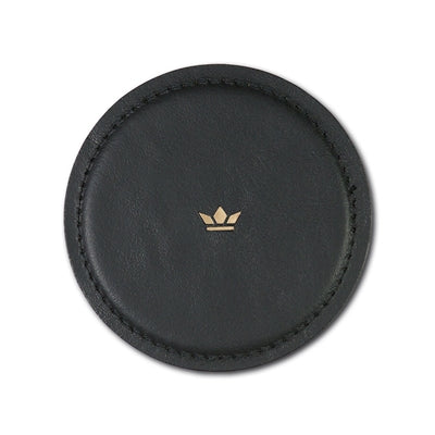 Set of 4 Leather Coasters — Classic Brown or Black, Round 3.9