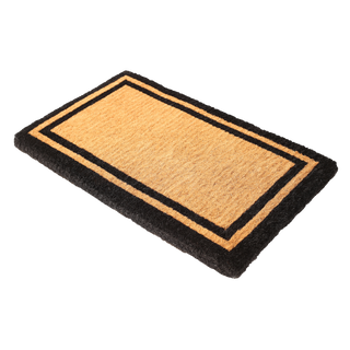 Double Black Border Natural Coir Doormat