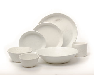 HAAND Skali Coupe 7-Piece Dinner Setting – Handcrafted Porcelain Dinnerware Set