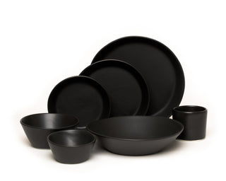 HAAND Skali Coupe 7-Piece Dinner Setting – Handcrafted Porcelain Dinnerware Set