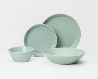 HAAND Skali Coupe 4-Piece Dinner Setting – Handcrafted Porcelain Dinnerware Set