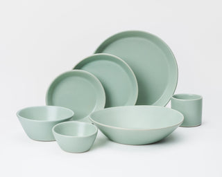 HAAND Skali Coupe 7-Piece Dinner Setting – Handcrafted Porcelain Dinnerware Set