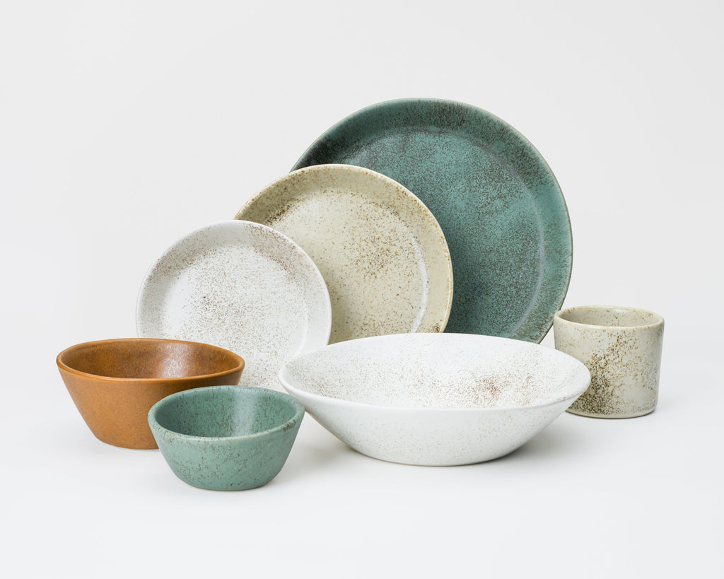 HAAND Skali Coupe 7-Piece Dinner Setting – Handcrafted Porcelain Dinnerware Set
