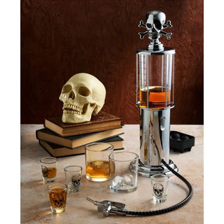 Skull Gas Pump Liquor Dispenser | 30oz Acrylic Halloween Barware