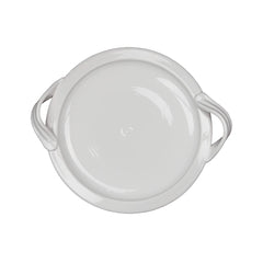 Small White Round Serving Platter – Handcrafted Italian Architectural Platter