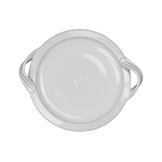 Small White Round Serving Platter – Handcrafted Italian Architectural Platter