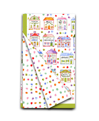 Spice Village Double-Sided Art Tea Towel
