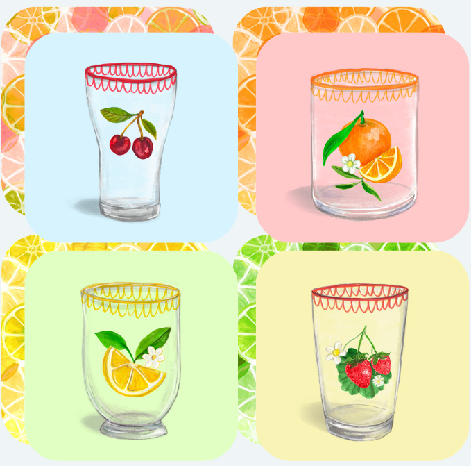 Elegant Squeeze The Day Citrus Coasters – Set of 4