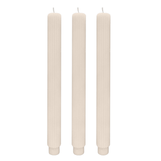 Fluted Taper Candles - Set of 3