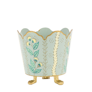 Green & Gold Floral Bucket Planter (3 Sizes)