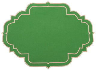 Augusta Green & Gold Trim Placemat & Napkin Set