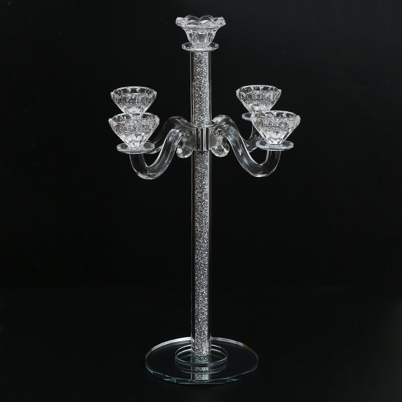 Tall Crystal Candelabra 5 Arms