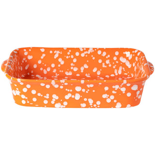 Costa Nova Rafaela Rectangular Baker Sage Green and Tangerine Fine Stoneware