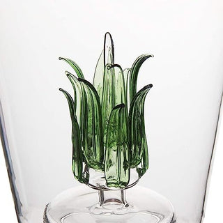 Tequila Decanter Set with Hand-Blown Agave Design and 6 Matching Agave Glasses