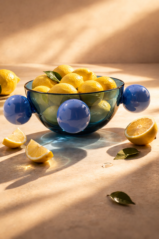 Tezon Blue & Smoke Recycled Glass Bowl