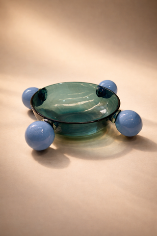 Tezon Blue & Smoke Recycled Glass Bowl