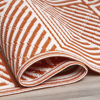Tokyo Burnt Orange Reversible Outdoor Patio Rug