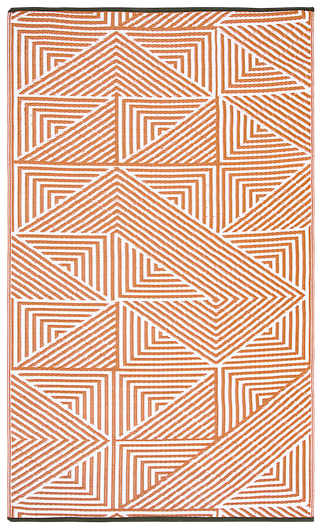 Tokyo Burnt Orange Reversible Outdoor Patio Rug