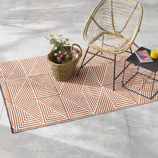 Tokyo Burnt Orange Reversible Outdoor Patio Rug
