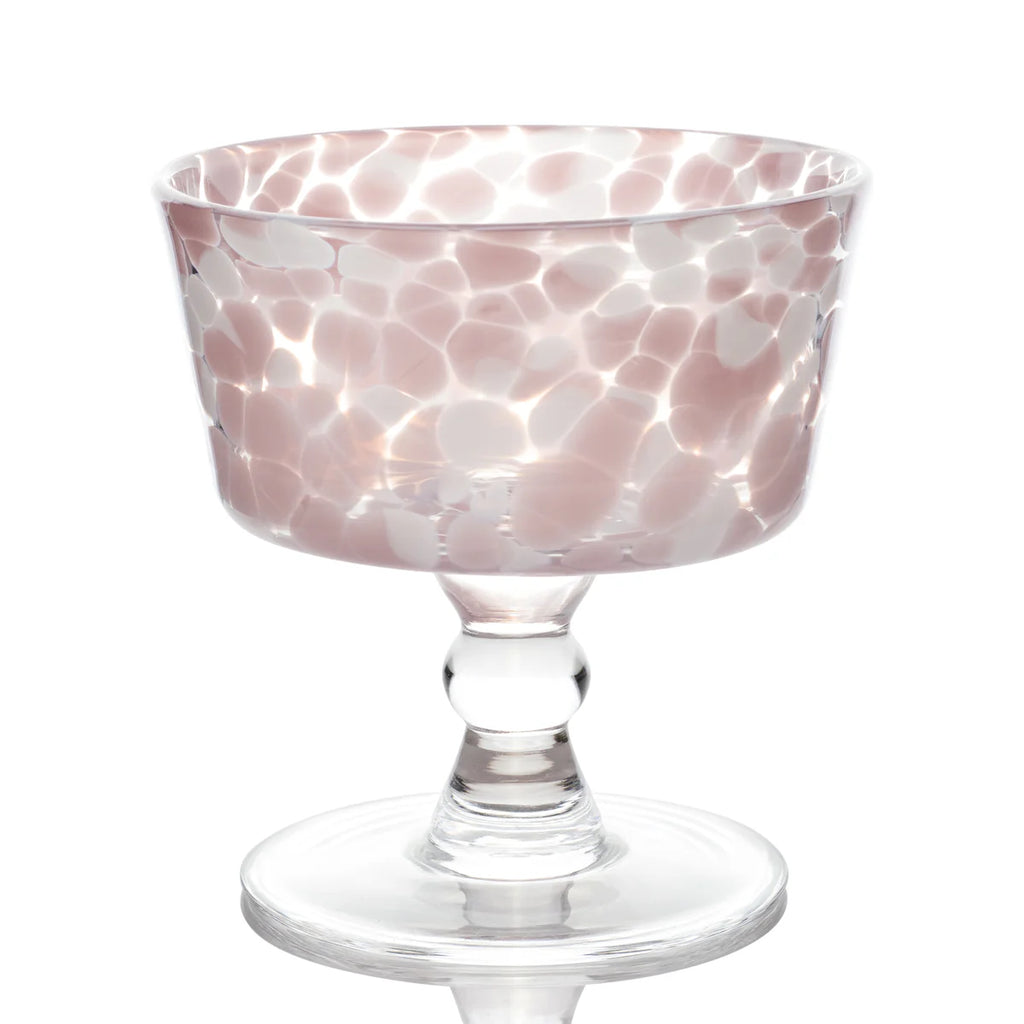 Torcello Spotted Rosa Dessert Coupe – Decorative Italian Style Dessert & Sorbet Glass