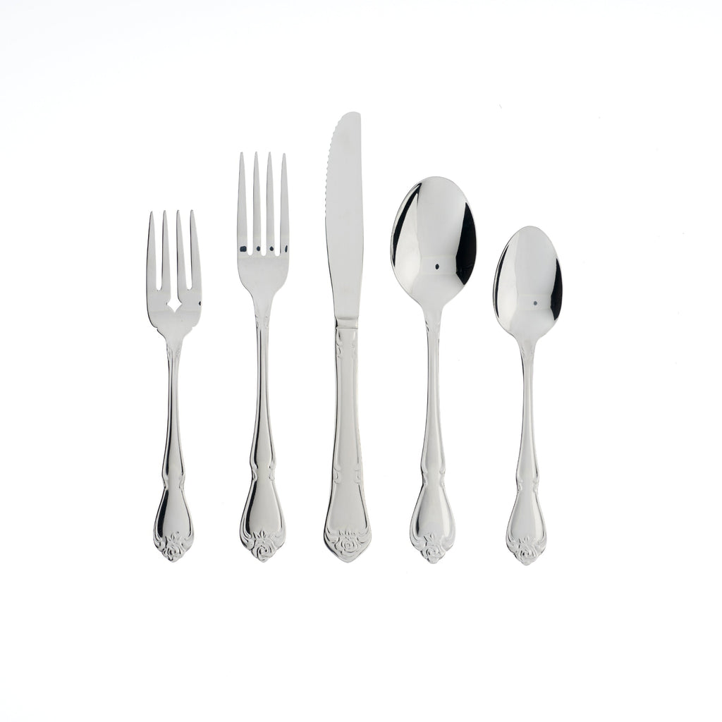 Oneida True Rose 20-Piece Flatware Set, 18/0 stainless steel