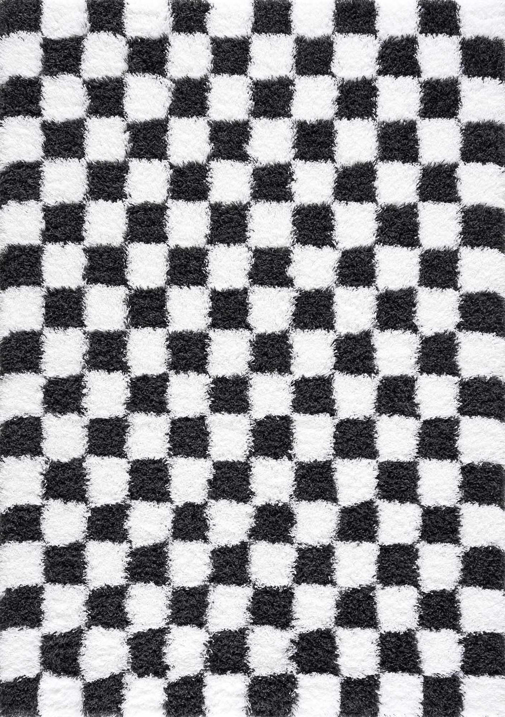 Atira Black White Checkered Area Rug – Modern Patterned Washable Carpet