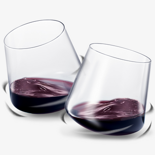 Rolling Un-Spillable Stemless Spinning Aerating Wine Glasses | Set of 2 | Spill-Proof Aerating Wine Glass, No Stem Tilted Glassware for Whiskey, Champagne, Cocktail, Water, Gift For Her, Him 13.5OZ