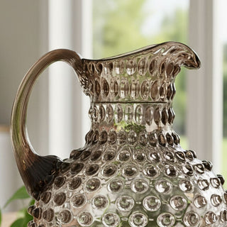Hobnail Glass Jug in Smokey Amaro – 2 Liter