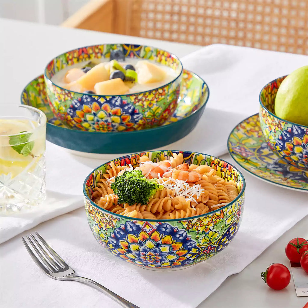 Simi 28oz Double-Sided Porcelain Bowls – Set of 6