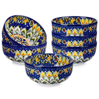 Simi 28oz Double-Sided Porcelain Bowls – Set of 6
