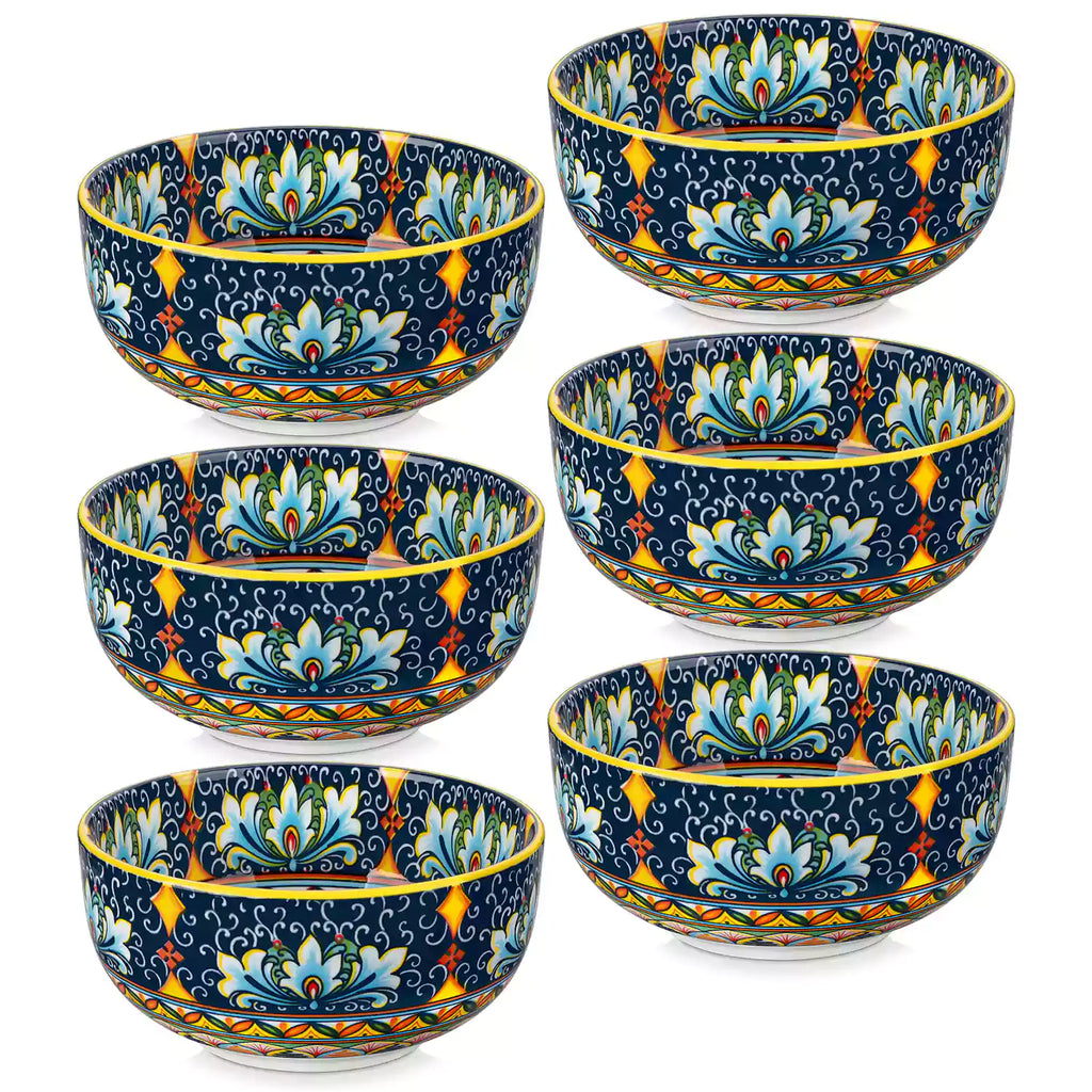 Simi 28oz Double-Sided Porcelain Bowls – Set of 6