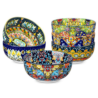 Simi 28oz Double-Sided Porcelain Bowls – Set of 6