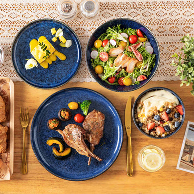 Starry Lipped-Edge 24 Piece Stoneware Dinnerware Set – Service for 6