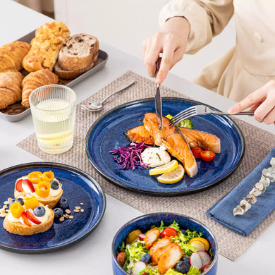 Starry Lipped-Edge 12 Piece Stoneware Dinnerware Set – Service for 4