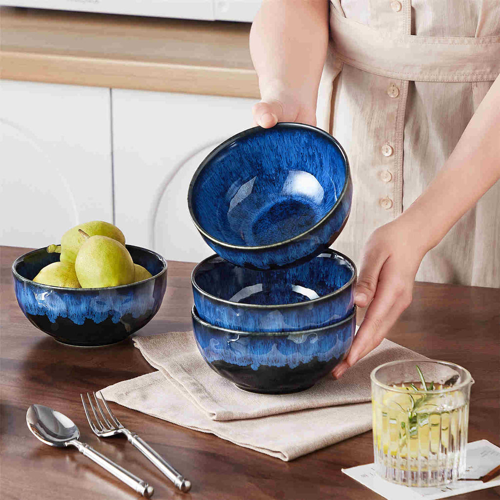 Starry 24oz Reactive Glaze Cereal Bowls – Set of 4